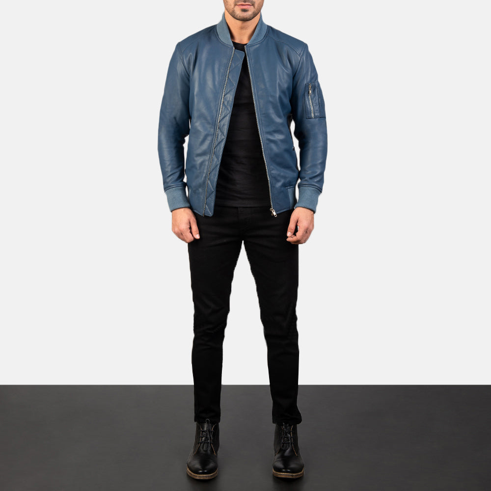 Bomia MA-1 Bomberjakke i Skinn for Herre – alternate product view 3