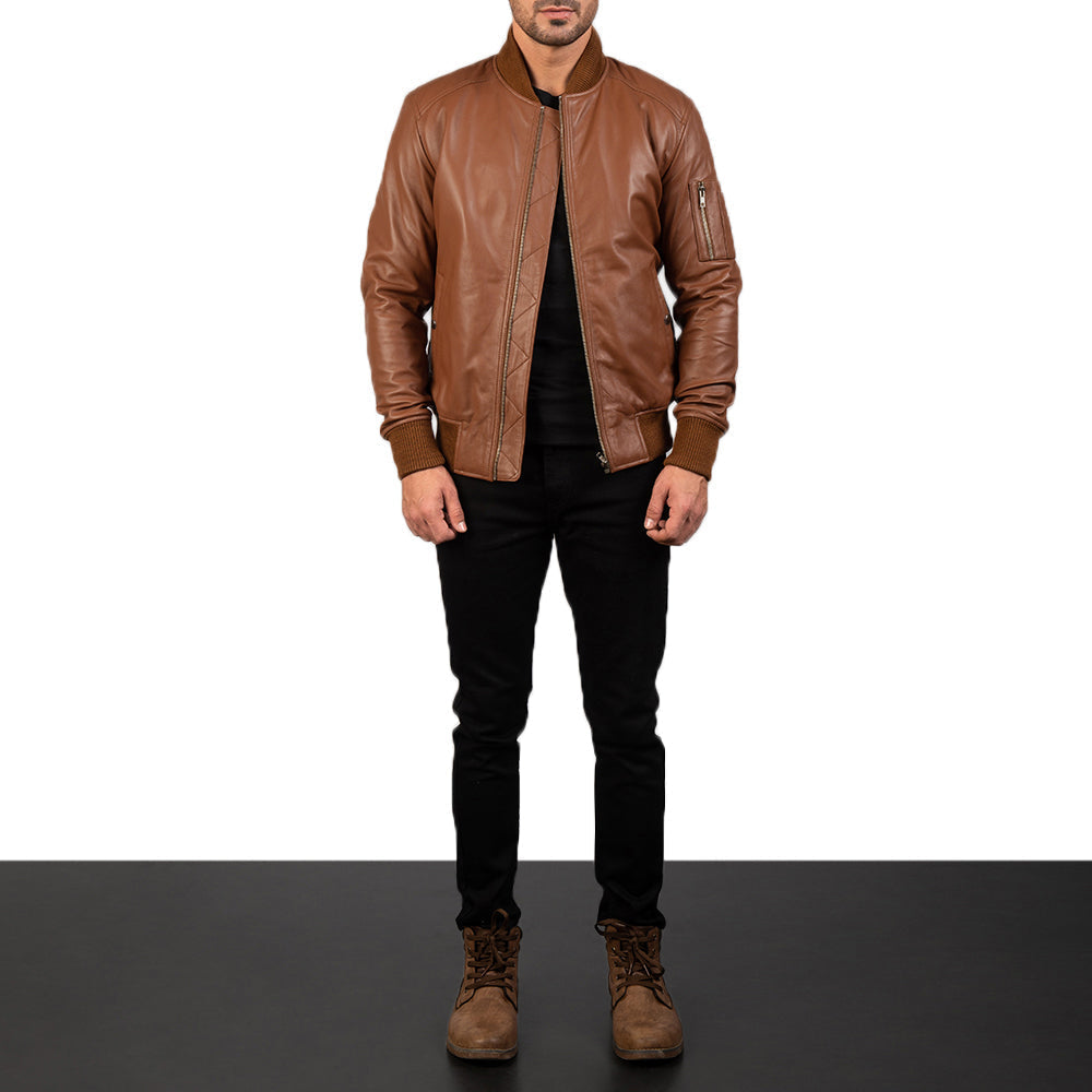 Bomia MA-1 Bomberjakke i Skinn for Herre – alternate product view 3