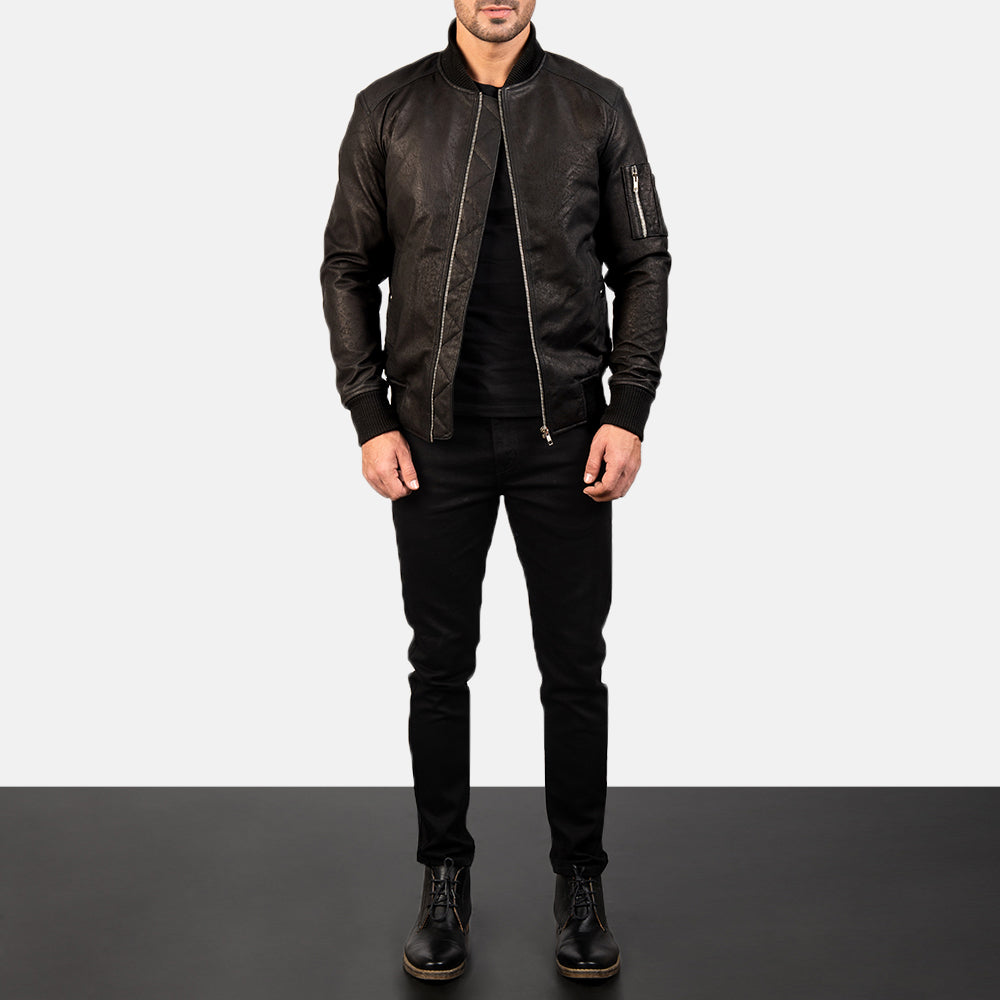 Bomia MA-1 Bomberjakke i Skinn for Herre – alternate product view 2