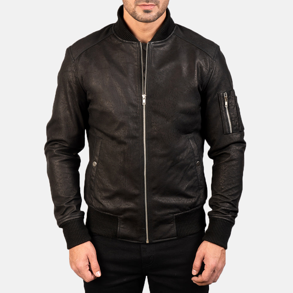 Bomia MA-1 Bomberjakke i Skinn for Herre – alternate product view 3