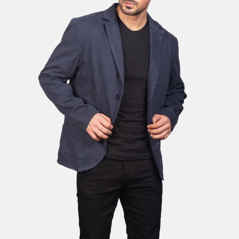 Borges Navy Blue Skinnblazer for Herre