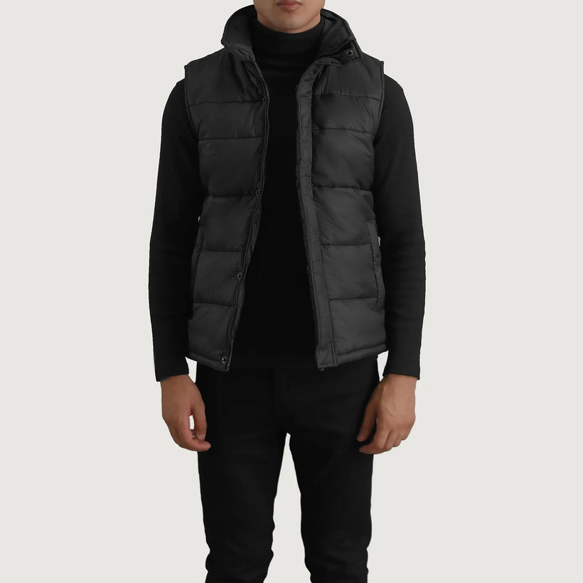 Bryan Svart Puffer Vest for Herre