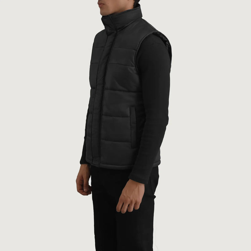 Bryan Svart Puffer Vest for Herre