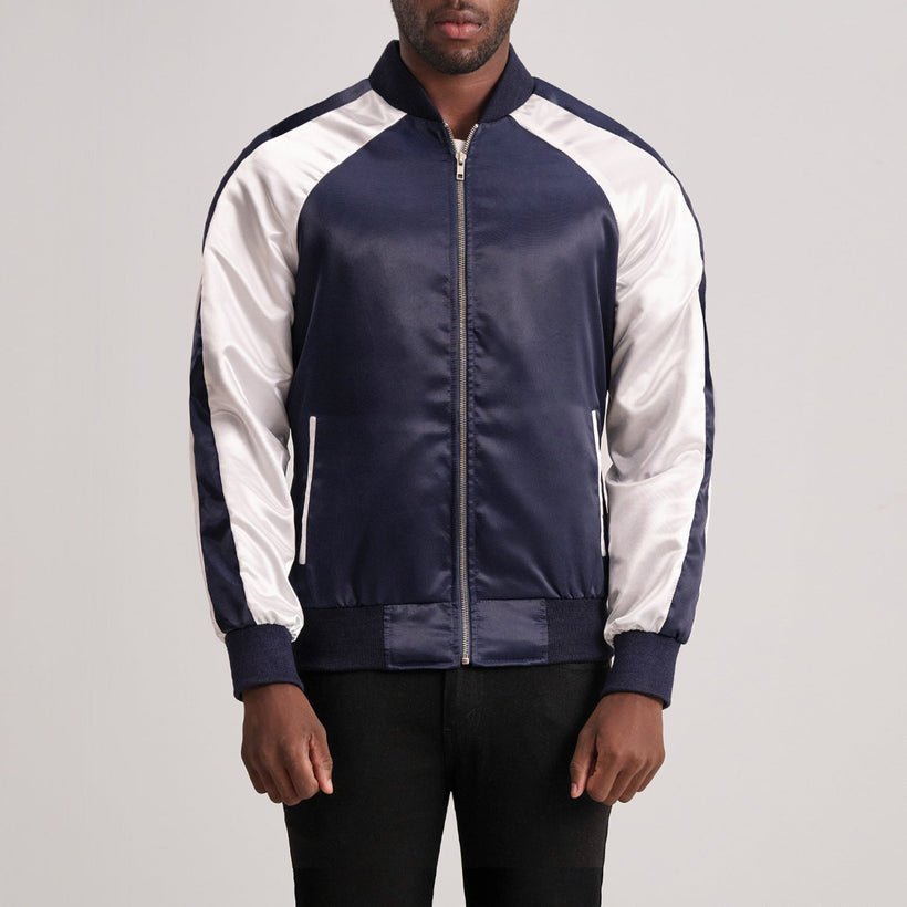Clarke Blue Varsity Skinnjakke for Herre