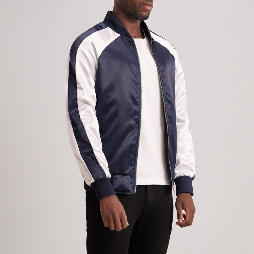 Clarke Blue Varsity Skinnjakke for Herre