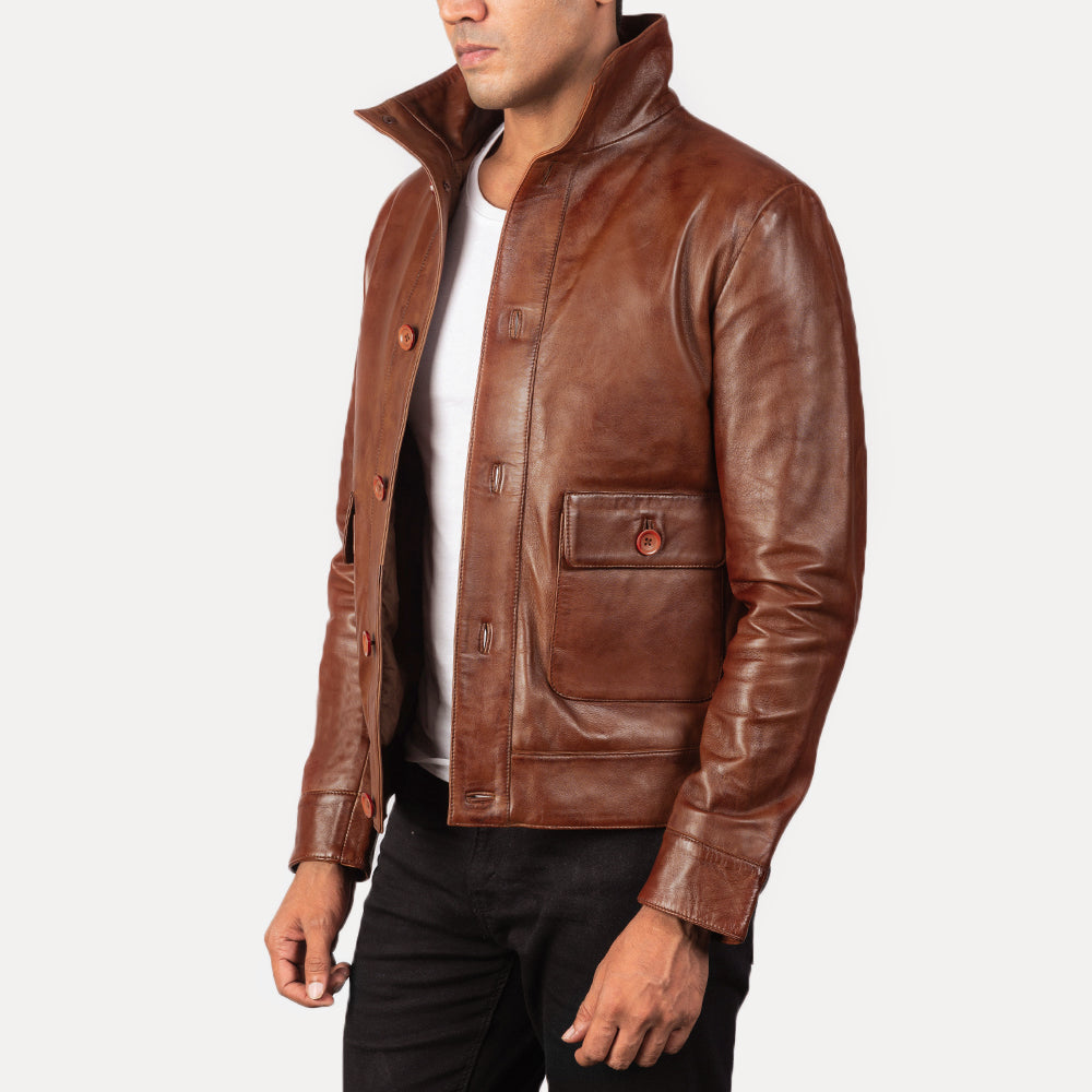 Columbus Bomberjakke i Skinn for Herre – alternate product view 2