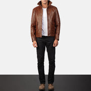 Columbus Bomberjakke i Skinn for Herre – alternate product view 4