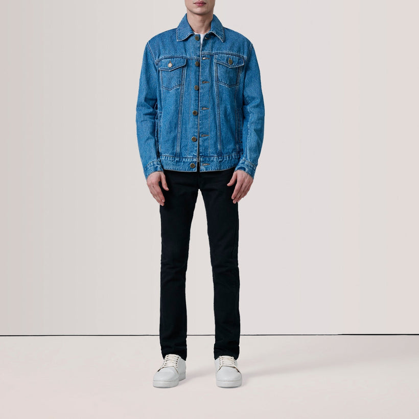 Conard Blue Denim Trucker Skinnjakke for Herre