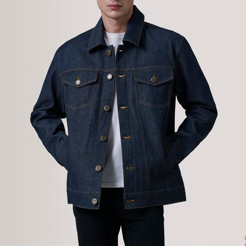 Conard Indigo Blue Denim Trucker Skinnjakke for Herre