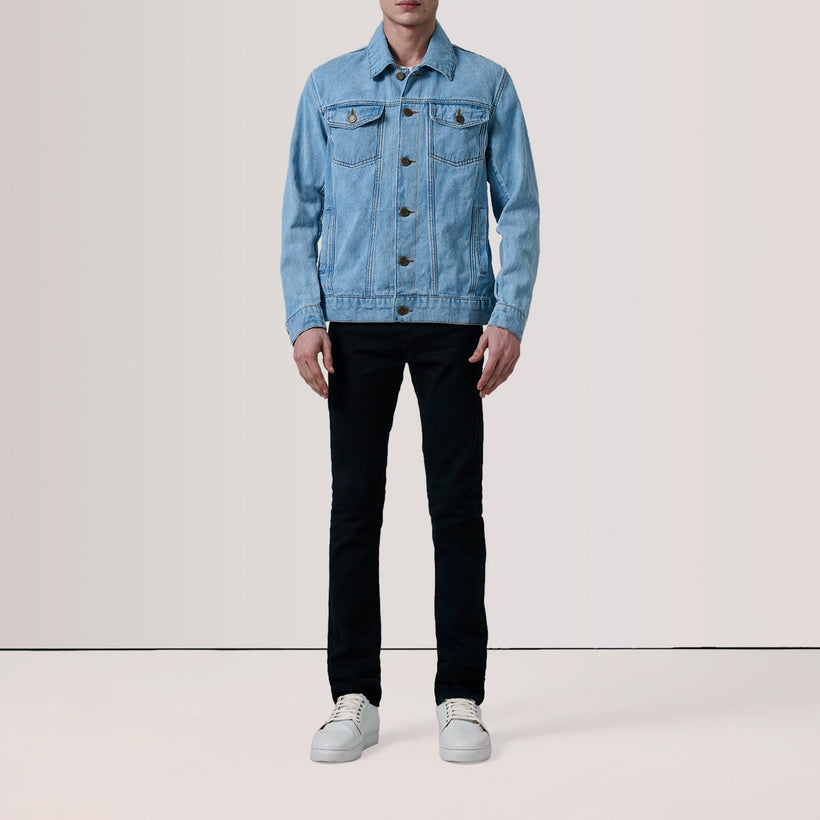 Conard Light Blue Denim Trucker Skinnjakke for Herre