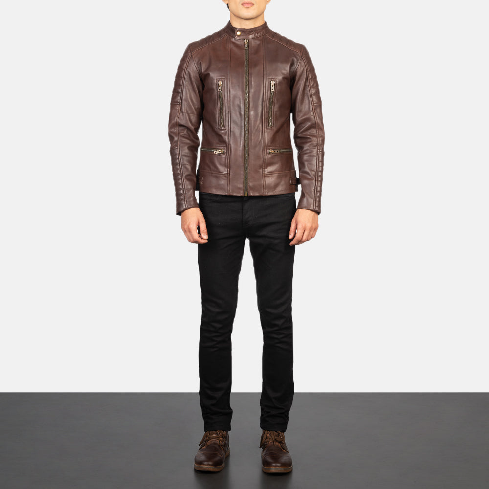 Damian Bikerjakke i Skinn for Herre – alternate product view 3
