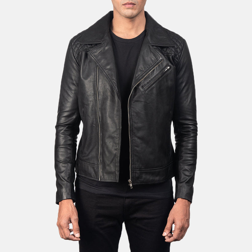 Danny Quilted Bikerjakke i Skinn for Herre