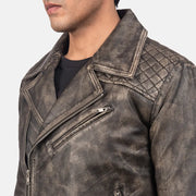 Danny Quilted Bikerjakke i Skinn for Herre – alternate product view 5