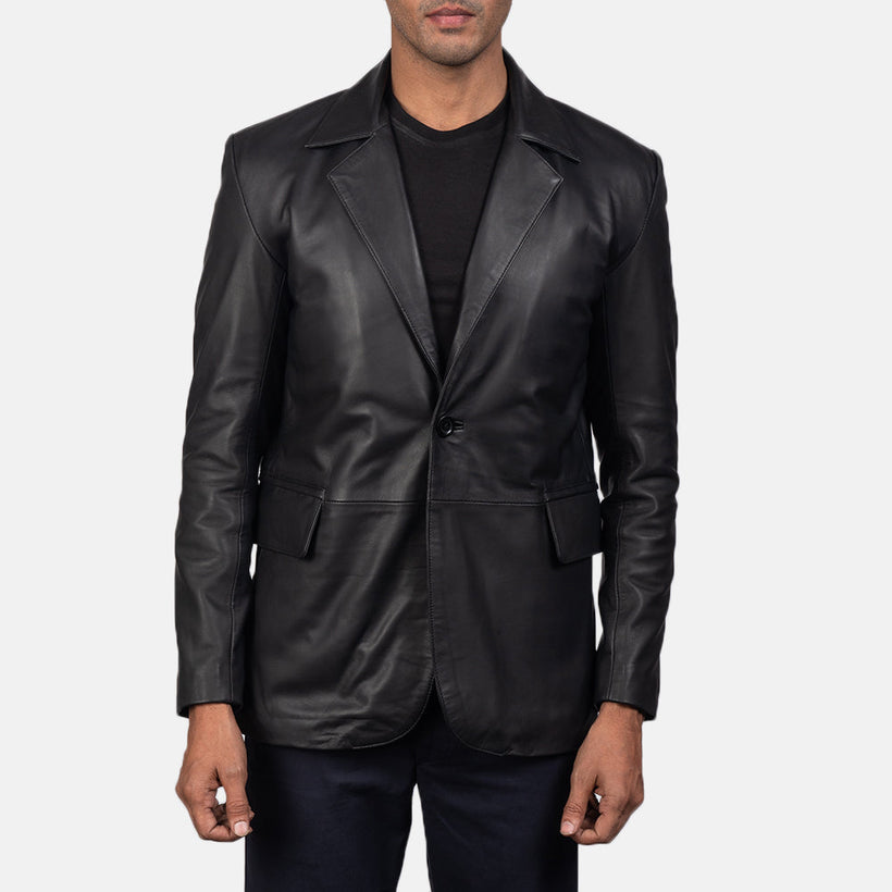 Daron Svart Skinnblazer for Herre