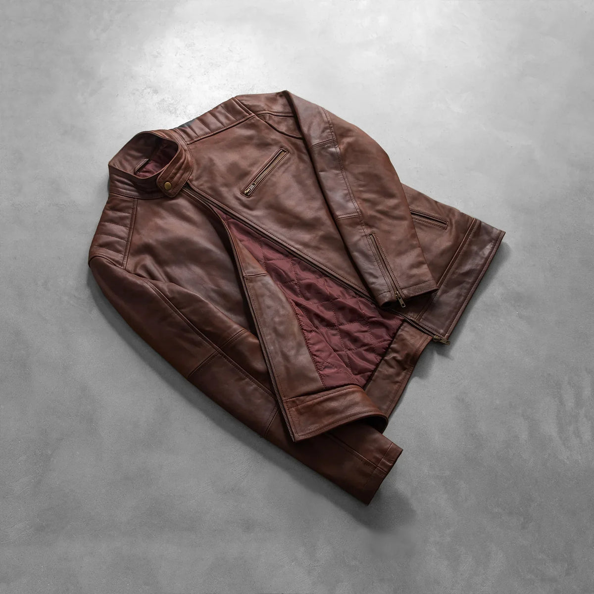 Dean Svart Bikerjakke i Skinn for Herre – alternate product view 8