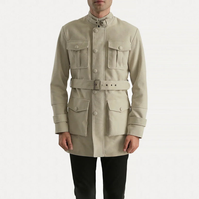 Dolf Off-White Semsket Skinnjakke for Herre