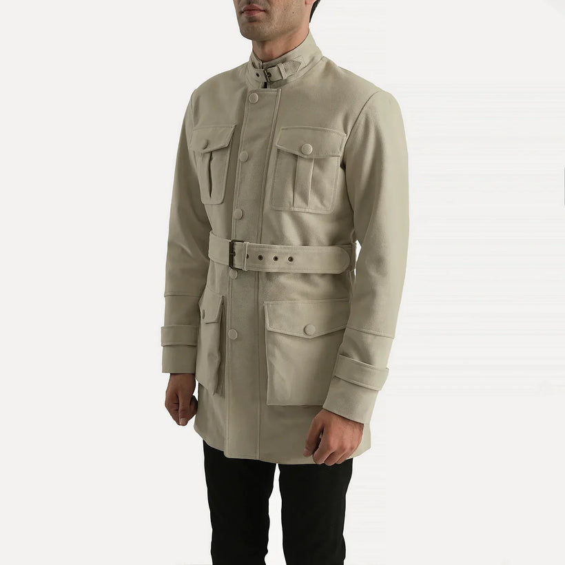 Dolf Off-White Semsket Skinnjakke for Herre