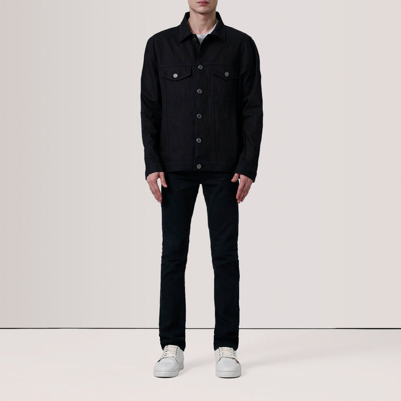Eddie Black Oversized Denim Trucker Jacket