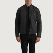 Elliot Svart Lightweight Skinnjakke for Herre in Black Full-Grain Leather - Front Profile View &amp; Tailored Silhouette | Buy Online