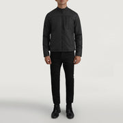 Elliot Svart Lightweight Skinnjakke for Herre - Lateral Side Profile View Showing Sleeve Cut &amp; Athletic Taper Fit