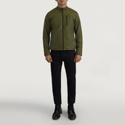 Elliot Green Lightweight Skinnjakke for Herre - Lateral Side Profile View Showing Sleeve Cut &amp; Athletic Taper Fit