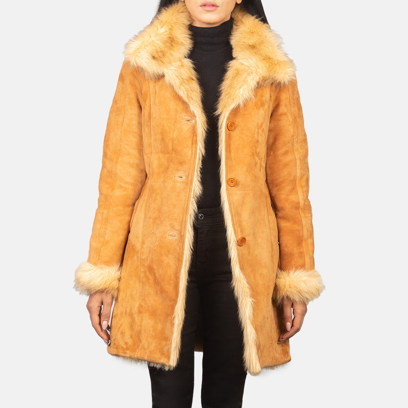 Erica Shearling Skinnkåpe for Kvinner