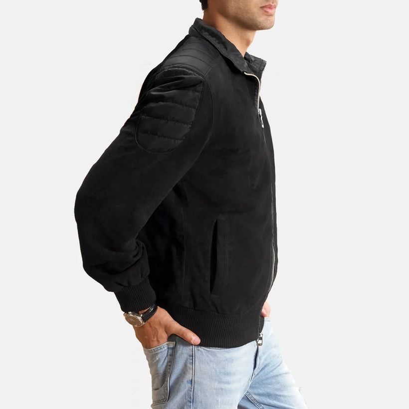 Ethan Hybrid Suede Bomberjakke i Skinn for Herre