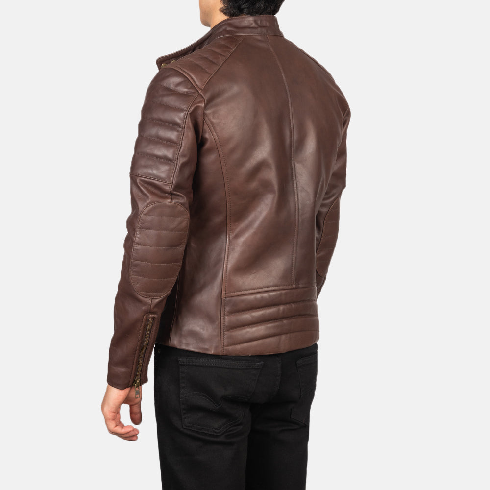 Faisor Mocha Bikerjakke i Skinn for Herre – alternate product view 4