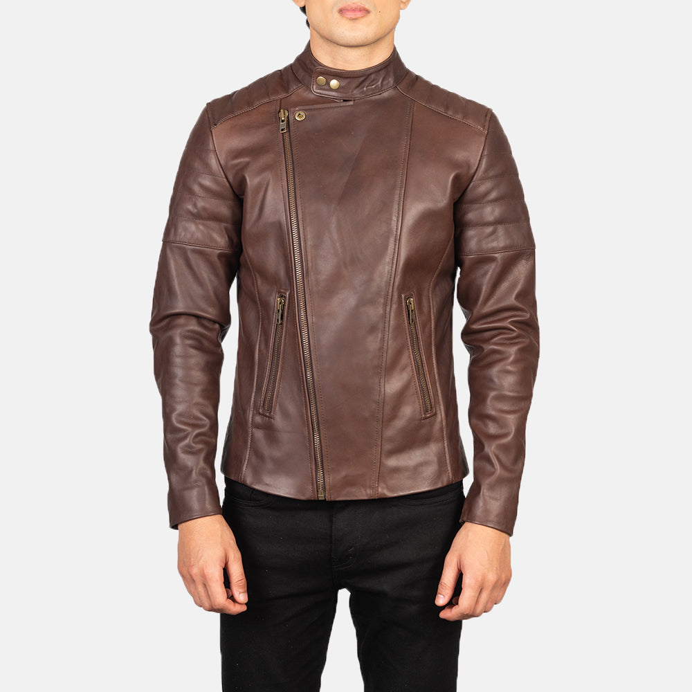 Faisor Mocha Bikerjakke i Skinn for Herre – alternate product view 5