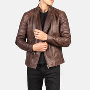 Faisor Mocha Bikerjakke i Skinn for Herre – alternate product view 6