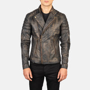 Faisor Mocha Bikerjakke i Skinn for Herre – alternate product view 1