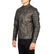 Faisor Mocha Bikerjakke i Skinn for Herre – alternate product view 2