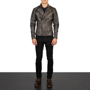 Faisor Mocha Bikerjakke i Skinn for Herre – alternate product view 3