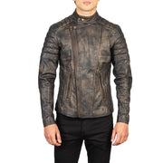 Faisor Mocha Bikerjakke i Skinn for Herre – alternate product view 4