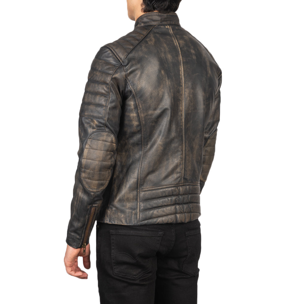 Faisor Mocha Bikerjakke i Skinn for Herre – alternate product view 5
