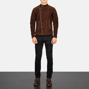 Faisor Mocha Bikerjakke i Skinn for Herre – alternate product view 3