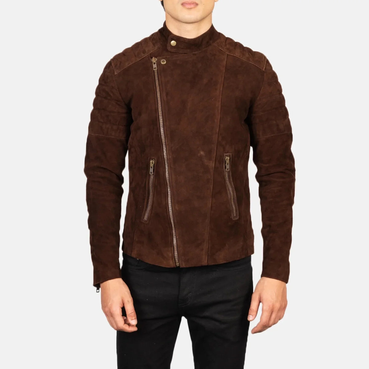 Faisor Mocha Bikerjakke i Skinn for Herre – alternate product view 4