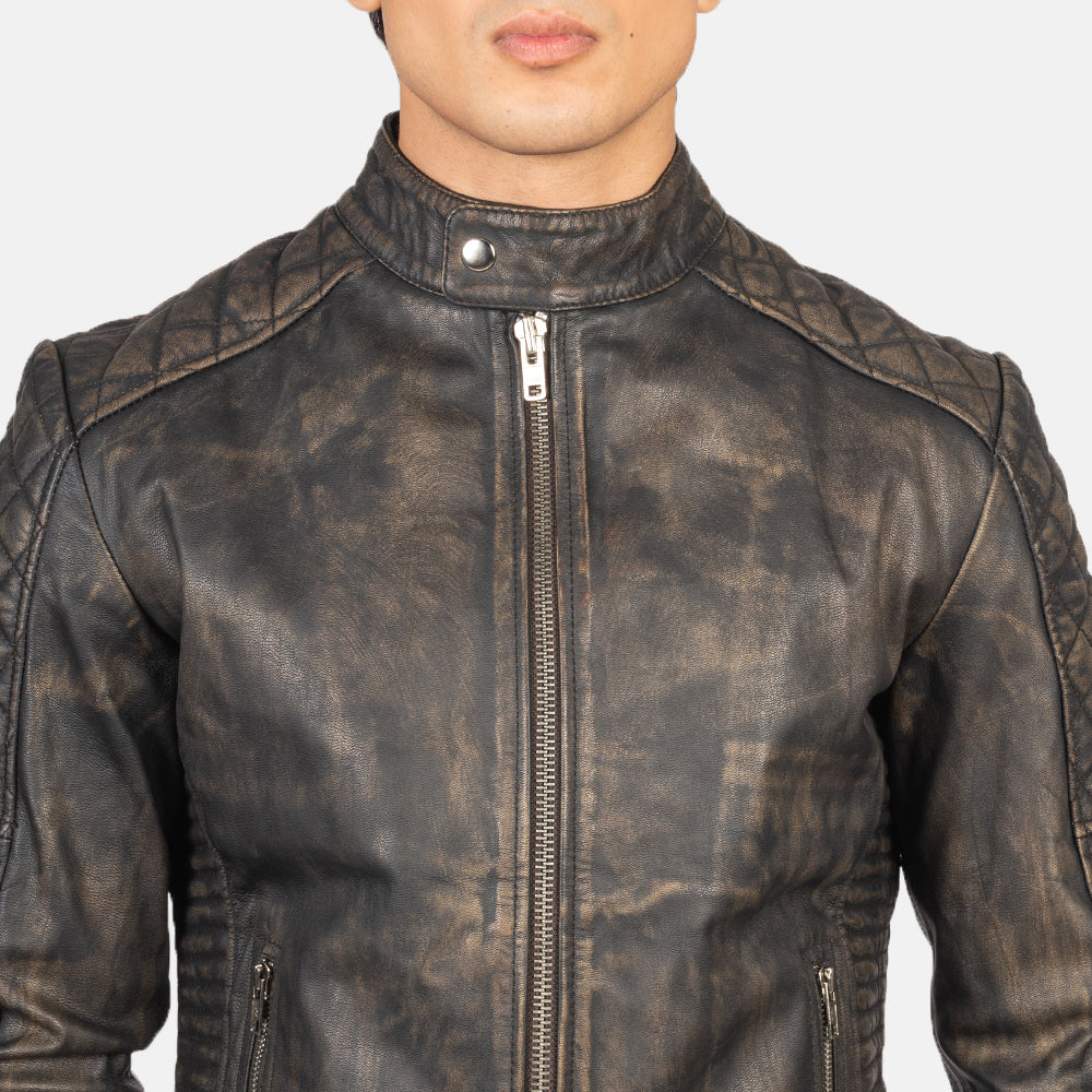 Fernando Quilted Bikerjakke i Skinn for Herre – alternate product view 6