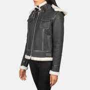 Fiona Hooded Saueskinnjakke for Kvinner – alternate product view 2