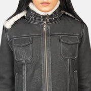 Fiona Hooded Saueskinnjakke for Kvinner – alternate product view 6