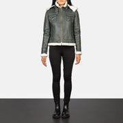 Fiona Hooded Saueskinnjakke for Kvinner – alternate product view 2