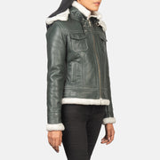Fiona Hooded Saueskinnjakke for Kvinner – alternate product view 4