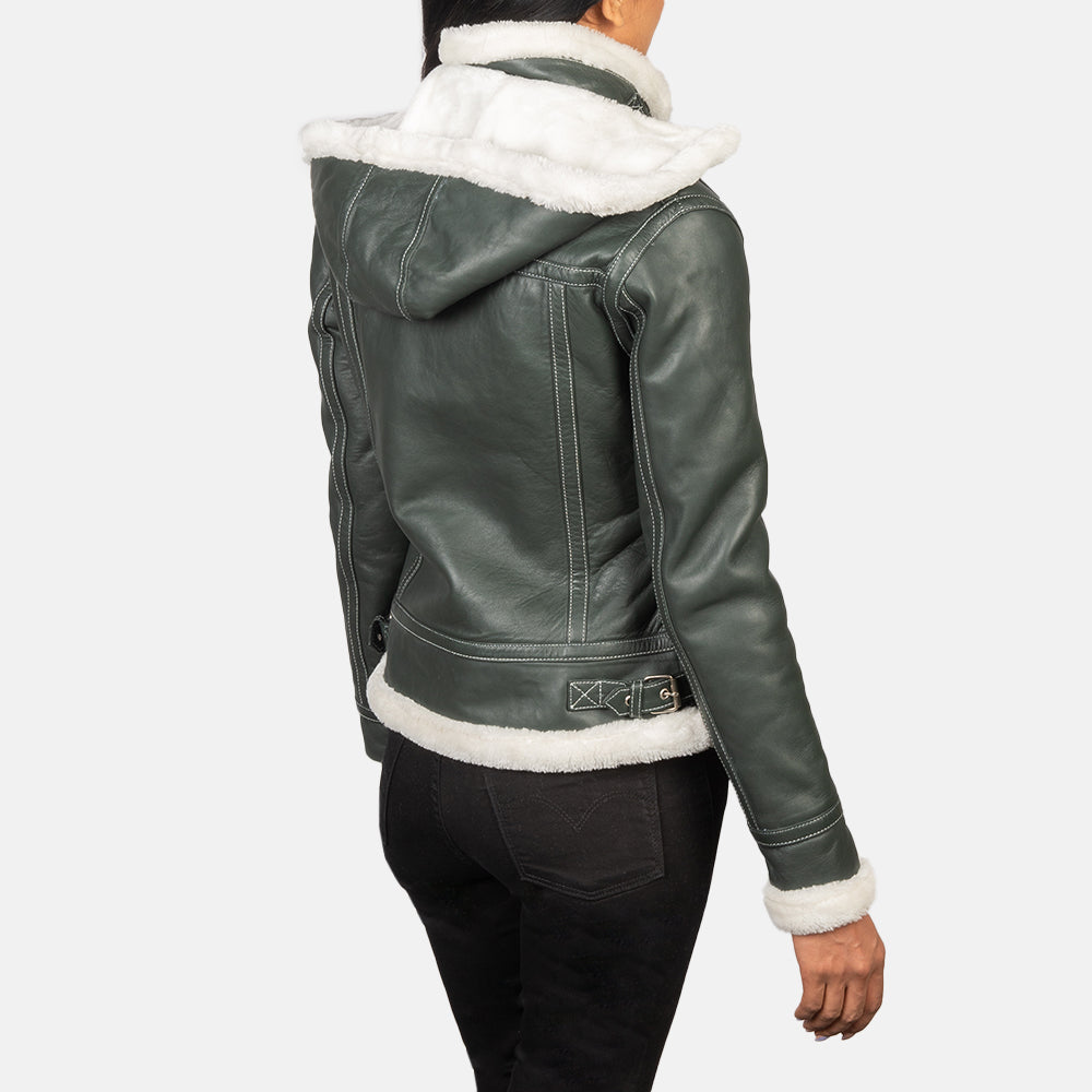 Fiona Hooded Saueskinnjakke for Kvinner – alternate product view 5