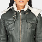 Fiona Hooded Saueskinnjakke for Kvinner – alternate product view 6