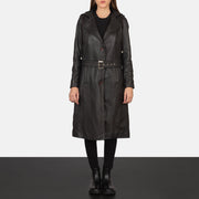 
Fixon Hooded Brown Trench Coat - Lateral Side Profile View Showing Sleeve Cut & Athletic Taper Fit