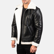 Francis B-3 Svart Bomberjakke i Skinn for Herre – alternate product view 2