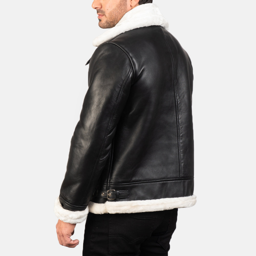 Francis B-3 Svart Bomberjakke i Skinn for Herre – alternate product view 5