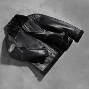 Francis B-3 Svart Bomberjakke i Skinn for Herre – alternate product view 8