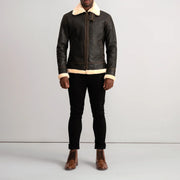 Francis B-3 Svart Bomberjakke i Skinn for Herre – alternate product view 3