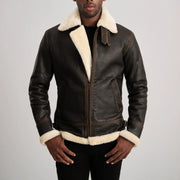 Francis B-3 Svart Bomberjakke i Skinn for Herre – alternate product view 4